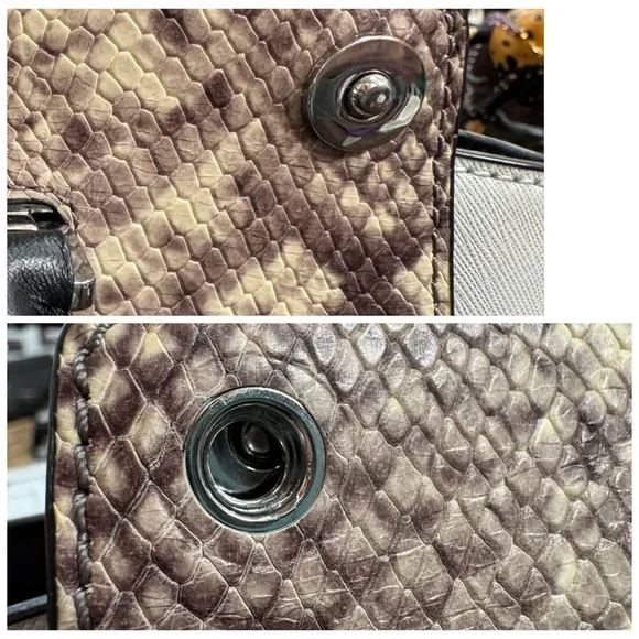 Michael Kors Snake Print Satchel Handbag - Picture 9 of 10